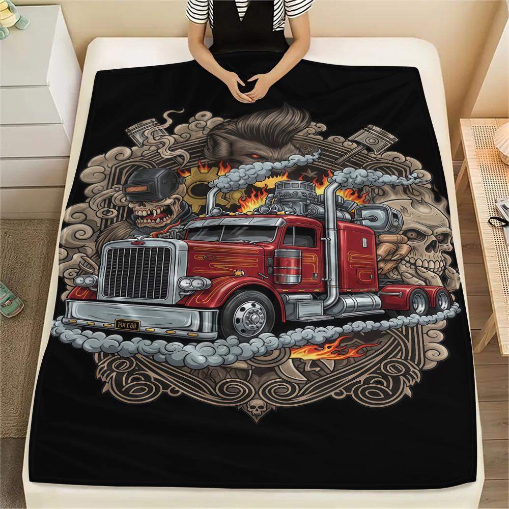 Street dark gorilla wolf truckPrint Flannel Blanket,High quality Comfortable for All Seasons,Home Decor,Warmth and Comfort,Perfect for Christmas Gifts