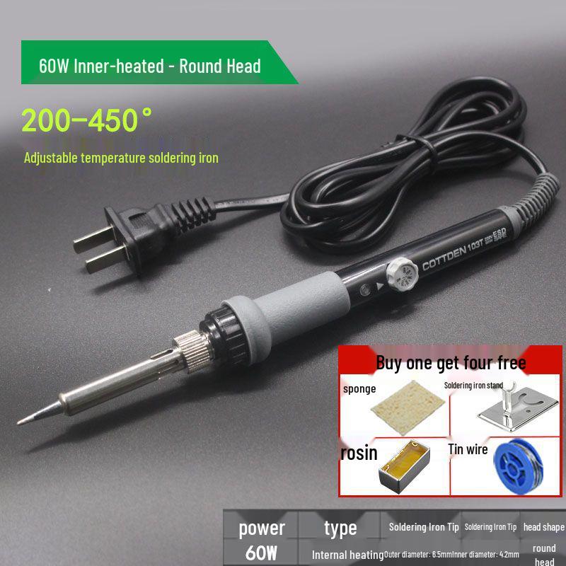60W Adjustable Temperature Soldering Iron Kit for Electronic Repair - Long Life Inner Heating Type