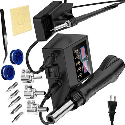 Soldering Station Professional Electronics Repair Tool System Set Hot Air Guns And Iron Digital Display For DIY Projects