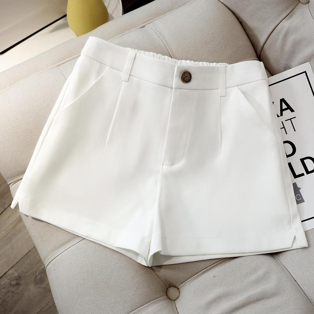 Women's 2025 High-Waisted A-line Wide-Leg Suit Shorts