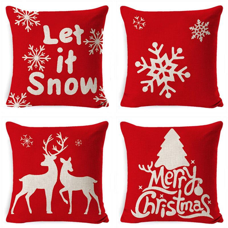 Christmas Pillow Home European Linen Sofa Cushion Cushion New Pillow Case