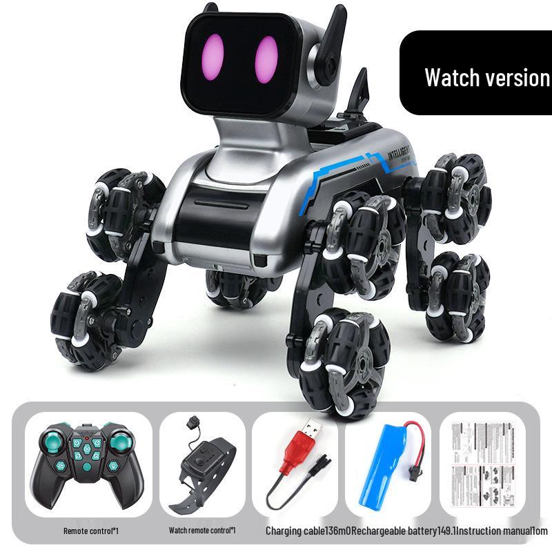 Remote Control Stunt Dog: Eight-Wheel Children's Electric Robot with Inductive Features