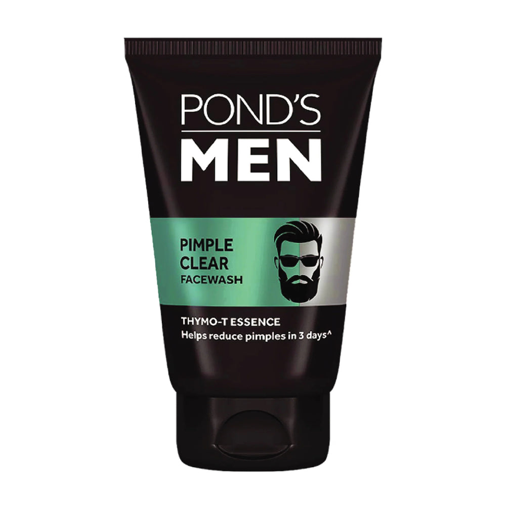 Pond's Men Pimple Clear Face Wash For Oily Skin 100g Pack | Deep Cleanser With Salicylic Acid & Thymo-T For Acne Control