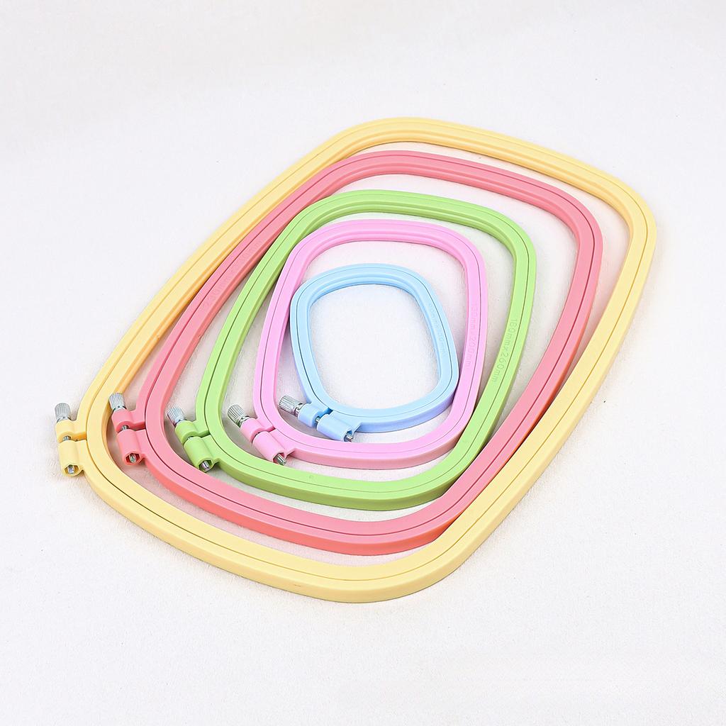 Multi-Size Plastic DIY Embroidery Hoops Square Shape Cross Stitch Hoops Frame Ring Household Craft Embroidery Set Sewing Accesso