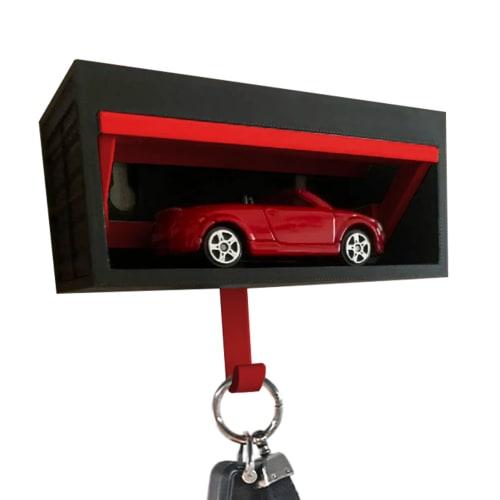 Car Garage Key Holder, Decorative 3D Entry Wall Mounted Key Storage Box Hook, Fun Entryway Hanger for Entryway Mudroom RV Hallway Porch Apartment, Ope