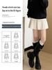 2026 New Petite Women's Grey Woolen A-line Pleated Short Skirt - Fluffy & Slimming Spring Style