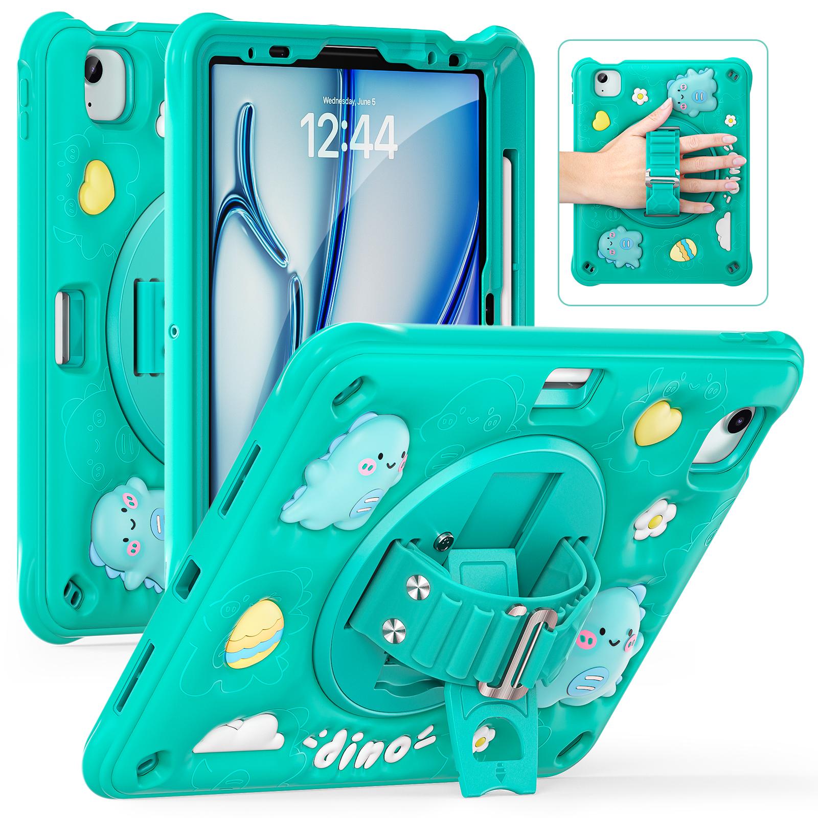 

For iPad Air 11 (2025)/(2024)/Air (2022)/(2020)/Pro 11 (2022)/(2021)/(2020)/(2018) Case Kickstand PC+Silicone+TPU Cover A