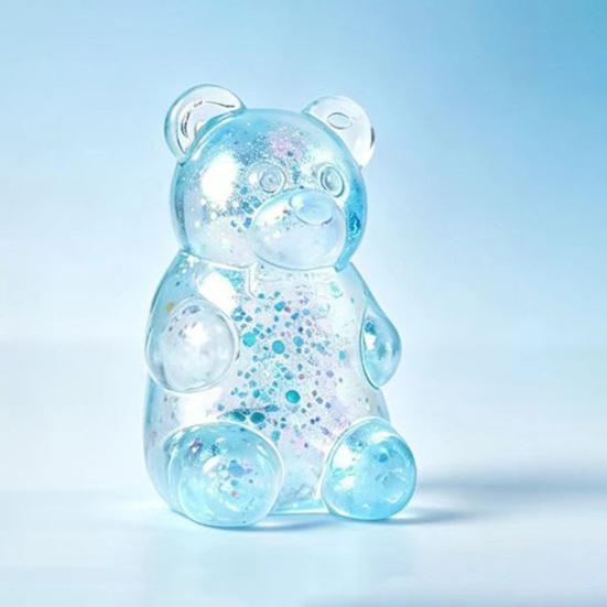 Mini Clear Bear Squeeze Toy Stress Relief Sitting Bear Sensory Toy Soft Stretchy