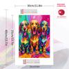 Colorful Dachshund Pattern  3pcs 100% Round Full Drill 5D DIY Diamond Painting Embroidery Cross Stitch Rhinestone Décor