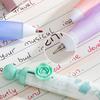 4pcs Lovely Flower Gel Pens Set, Pinch Grip Camellia Floral Pink Bowknot Star Dream Clip 0.5mm Black Color Ink for Writing