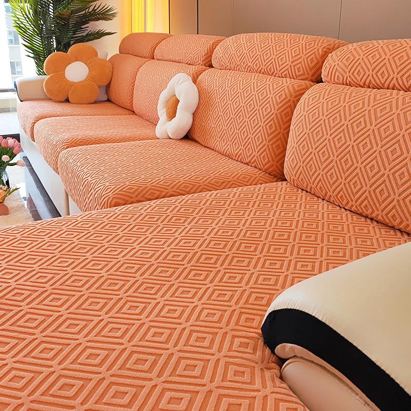 Jacquard Sofa Seat Cushion Covers For Living Room Anti-Slip Anti-Dust Wear-Resistant Elastic Couch Cover Furniture Protector 1Pc