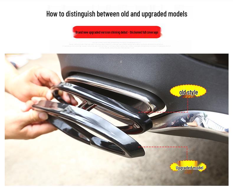 Couvercle de sortie d'échappement compatible pour Mercedes Classe A, C, E, GLC - Modification décorative à quatre sorties.