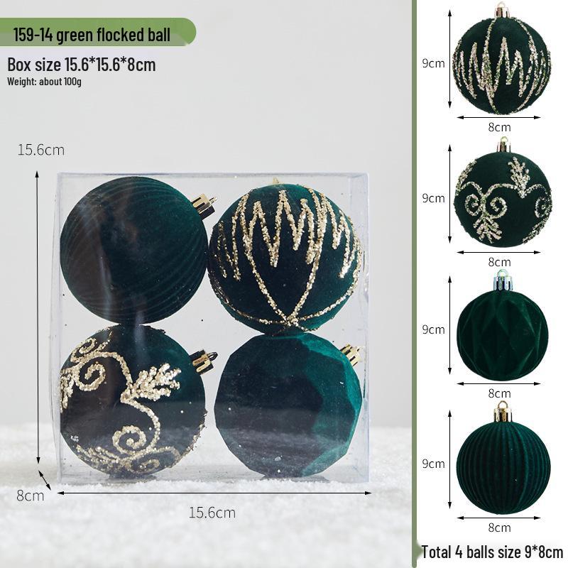 Hand-Painted Wine Red Christmas Ornament - Flocked Hanging Ball for Trees, Hotels, Malls, and Window Displays