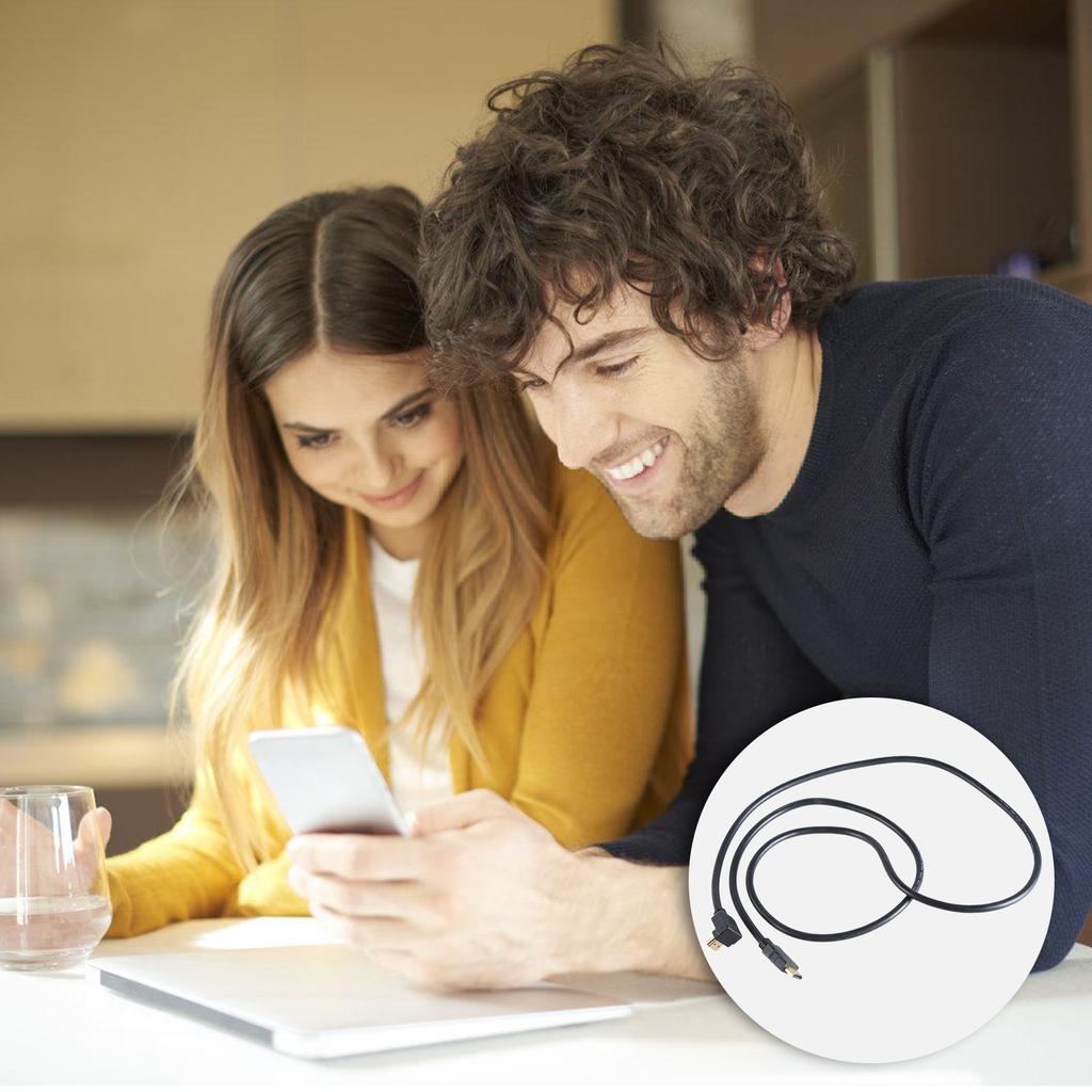 HDMI Male to Male Cable with 90 Degree Elbow to Straight High Speed Audio Video Cord for LCD TV Projector 1.5m