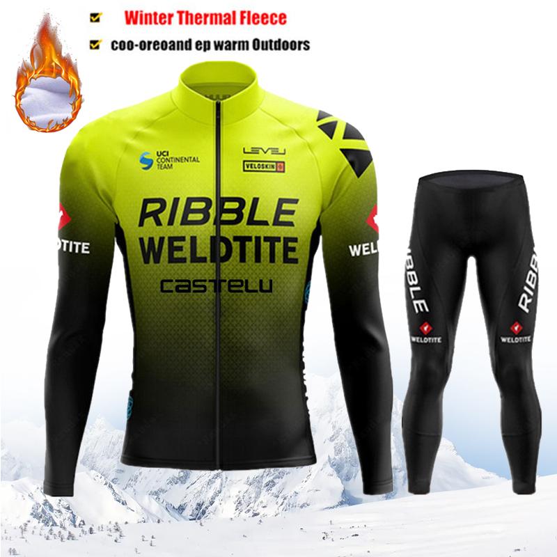Maglia da Ciclismo Termica in Pile Invernale Uomo Mtb Clothing Man 2026 Giacca Uniforme Vestiti per Bicicletta Completo Tricot Bib Maillot Set
