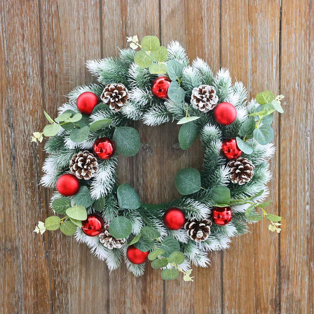 Door Wreath Realistic Eucalyptus Wreath Green Plant Decoration Artificial Christmas Wreath For Wall Front Door Window