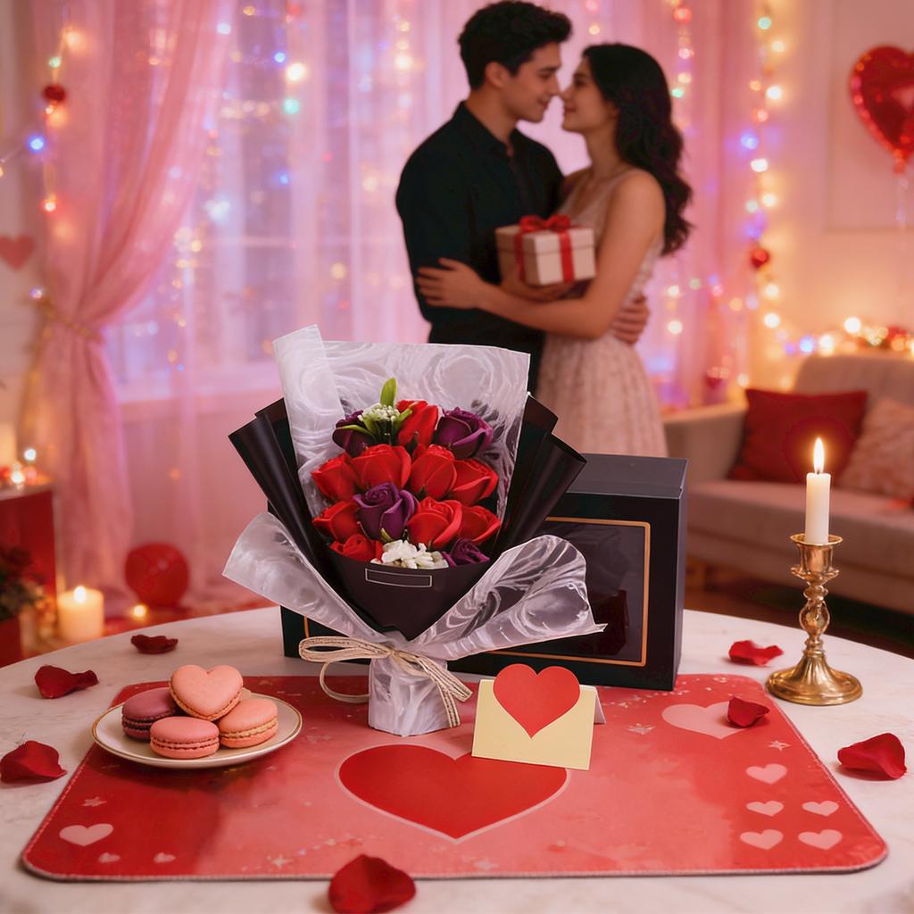 Finished Birthday Gift, Soap Flower, Qixi Festival  Gift Set, Rose Bouquet Gift Box, Birthday Present