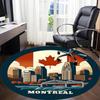 1pc Montreal Maple Leaf Office Round Area Rug,  Mat Suitable ForOffice, Under Office Chairs Bedroom Living Room Home Decor, Room Deco