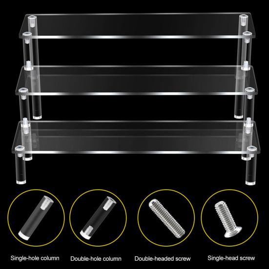 Stojanový regál Stohovatelná vícepatrová police Akrylový organizér Odolná proti skvrnám Výstavní police Kuchyňská spíž Koupelnová deska Organizér