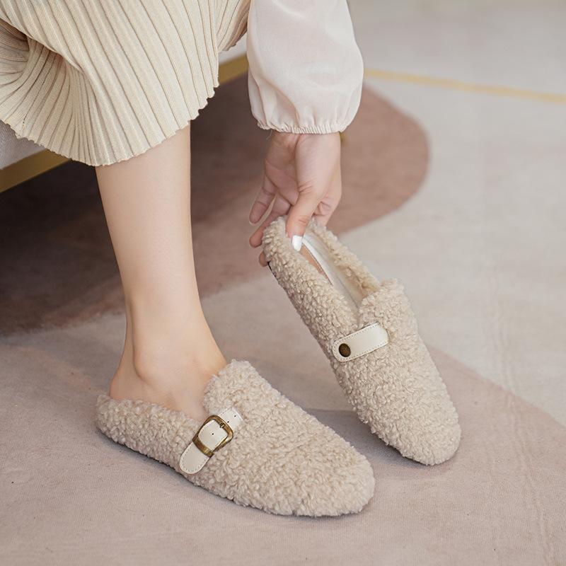 New Winter Women Cotton Slippers Warm Fluffy Home Shoes Size 41-43 Fashion