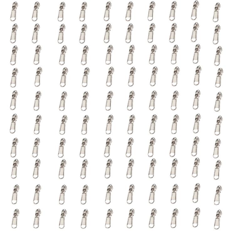 Ensemble de réparation de tête de fermeture éclair en métal 100 pièces Curseur de réparation de fermeture éclair de remplacement Pour vestes Sacs à bagages Projet de couture de vêtements
