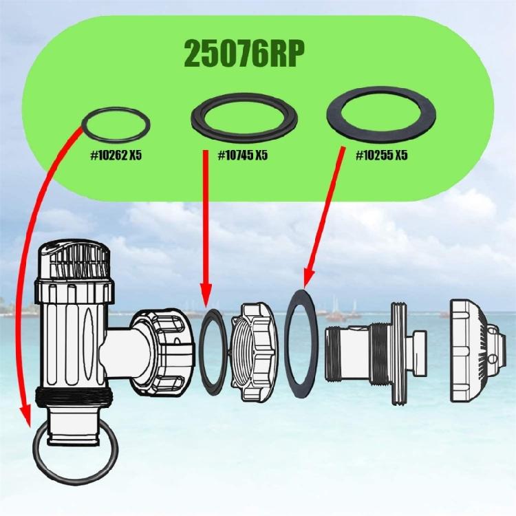 2 Stück 25076RP Unterlegscheibe und Ring Poolpumpe Ersatzteile Ventile Dichtungen Fittings