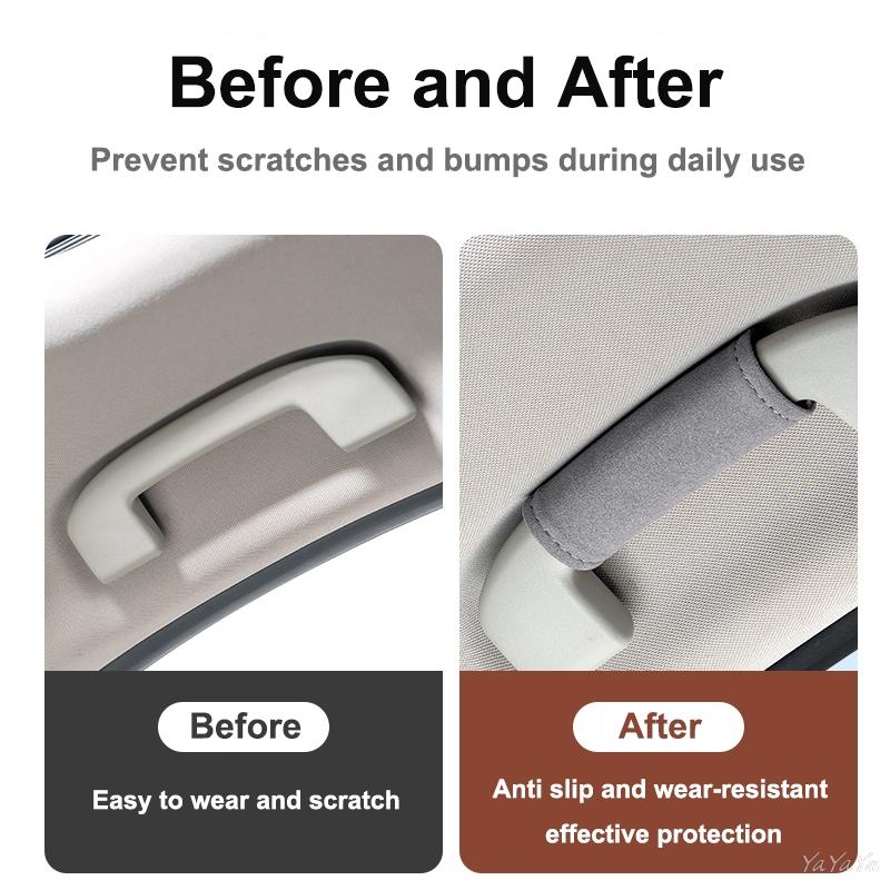 CRX1 Suede Leather Car Roof Grab Handle Cover Handle Protection Cover For Mercedes Benz C E S Class GLC GLB GLE GLS W212 W213 sticker