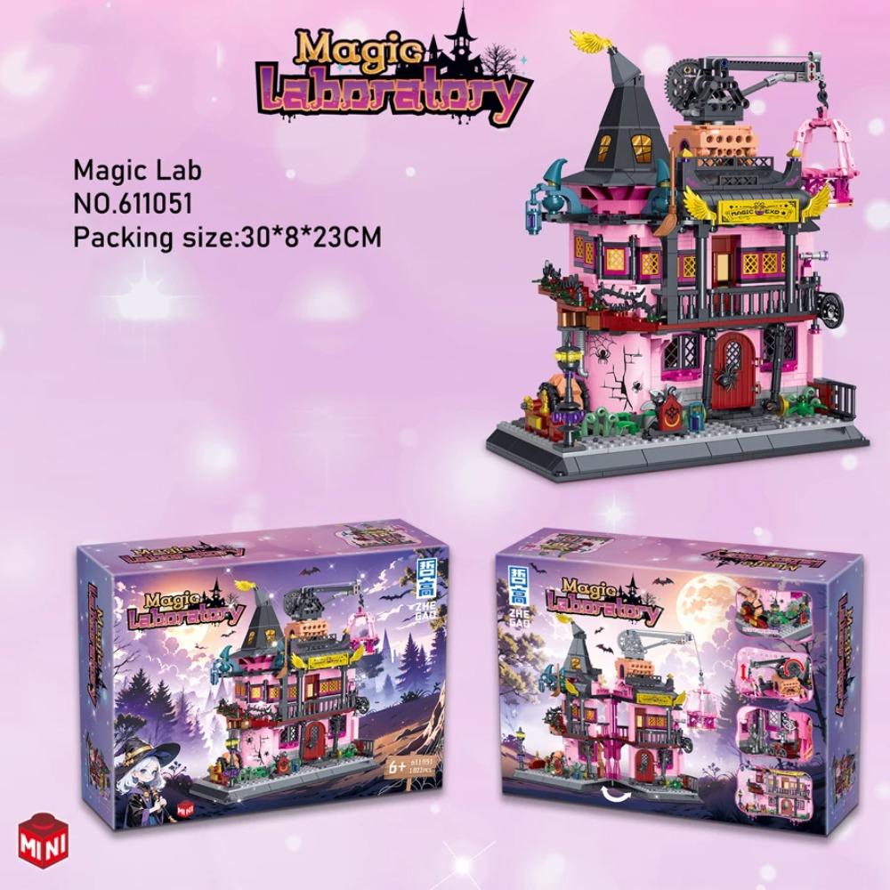 Halloweenský dárek Kouzelná laboratoř Mini kostičky Kouzelný dům Stavebnice Architektura Skládačky Modely Dětské hračky