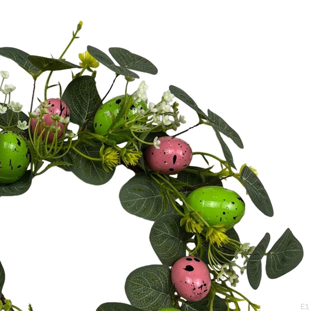 Easter Egg Wreath Artificial Wreaths Garland with Colorful Eggs for Patio Porch