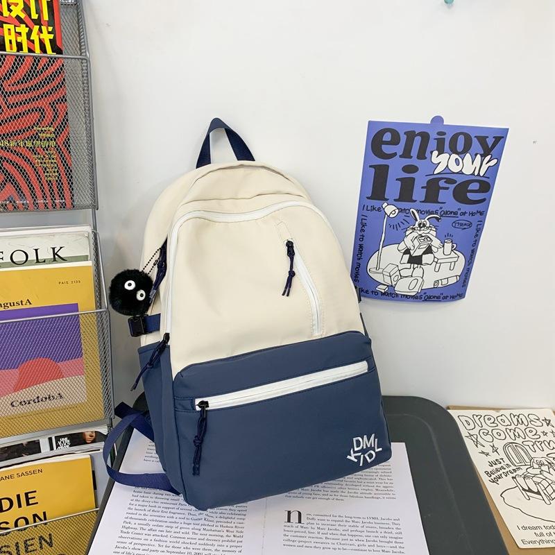 

Fashionable And Versatile Neutral College Backpack Portable For Boy Girl And Blue