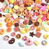 Random Mixed Cartoon Food Play Biscuits Donuts Chocolate Resin Nail Art DIY Cream Glue Hair Clips Mixed
