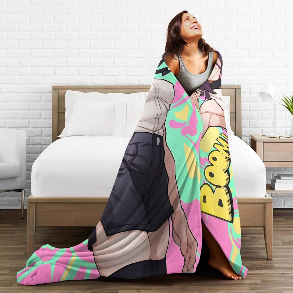 Chainsaw Man Reze Blanket Decorative Flannel Throw Blanket For Couch Chair Warm Soft Design Quality Bedspread Gift