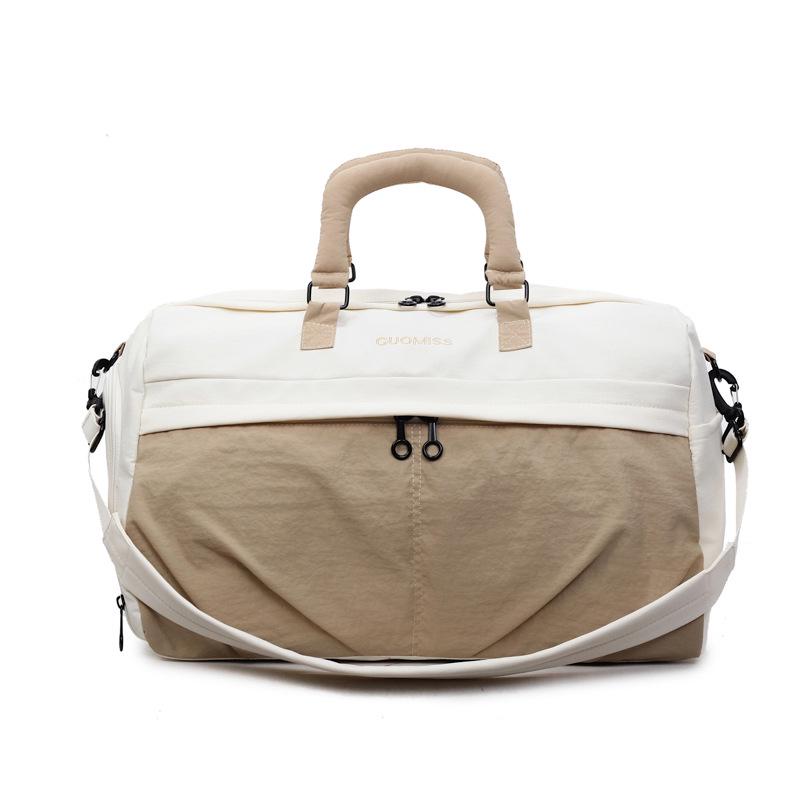 

Large Capacity Patchwork Travel Bag: Versatile Handbag for Short Trips, Wet/Dry Separation, Yoga & Fitness. хаки