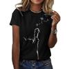 Fashion Woman Blouses T-shirt Women's 3d Cats Print Black Kawaii T Shirt Female Clothing Oversized Summer Top Free Shipping