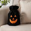 Small Drawstring Bags for Dessert Shops 5 Pcs Halloween Treats Bag, Non-woven Fabric Pumpkin Candy Party Supplies Children Snack Goodie Favors