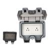 Outdoor IP66 Waterproof Wall Power Socket 2 Sockets Rainproof Charging Outlet   15A