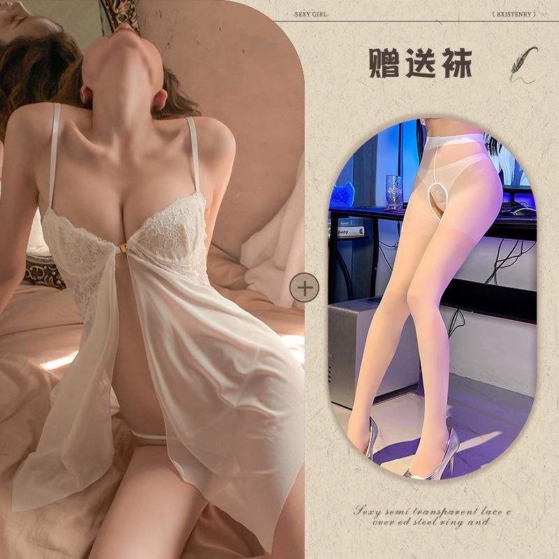 Fun Underwear Suspender Lace Temptation Sexy Steel Tray Gathering Temptation European and American Suit