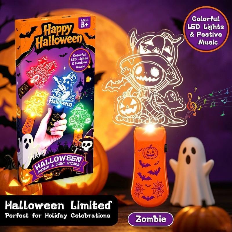Halloween Decoration Pumpkin Lanterns, Children'S Toys, Small Gifts, Glowing Hand Cranked Sticks, Party Supplies, Gifts, Props