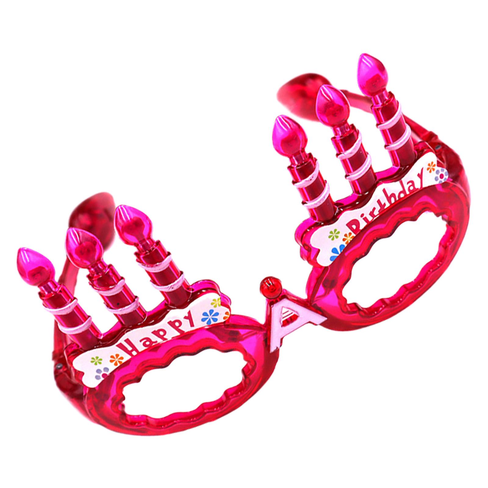 

Оправа для очков на день рождения, светящиеся очки, светодиодные очки, оправа для очков для детей и взрослых, принадлежности для вечеринок по случаю дня рождения горячий розовый