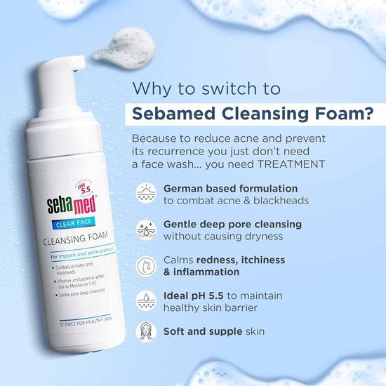 SebaMed Clear Face Cleansing Foam, 150ml & Sebamed Clear Face Foam, 50ml