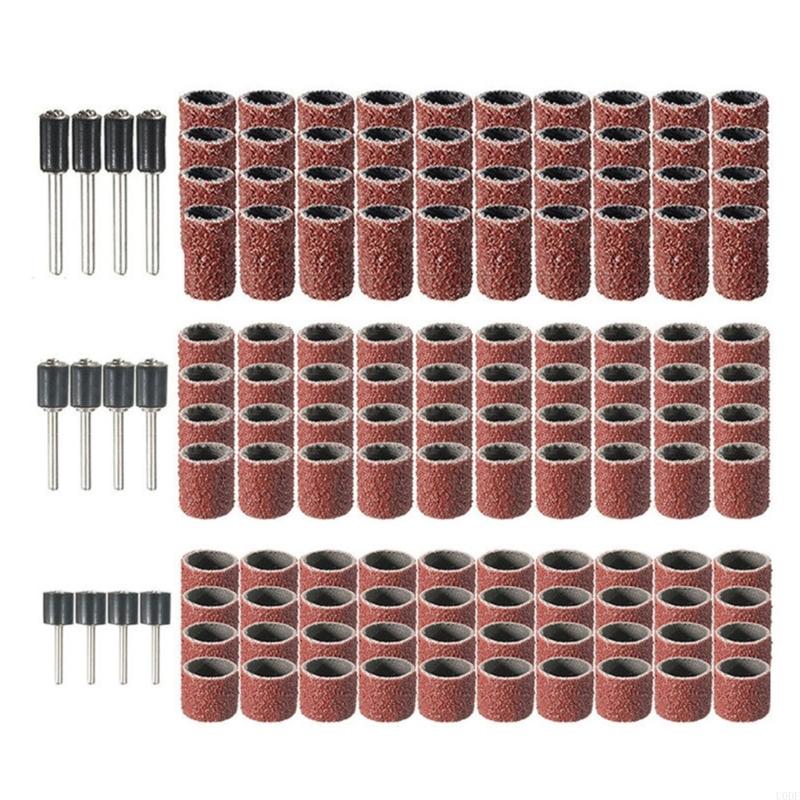 102/132Pcs Sanding Drums Sand Bands Sand Mandrels Drum Woodworking Drill Rotary Abrasive Tool