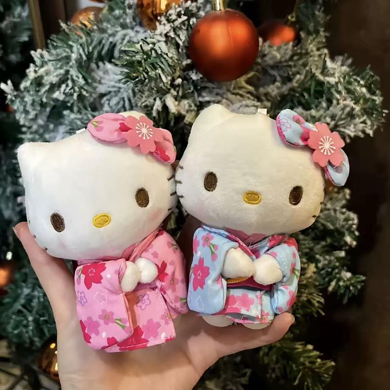 Sakura Mount Fuji Kimono Hello Kitty plush Stuffed Pendant Cartoon Kitty Anime Plush Doll Pendant Bag Accessories Gifts