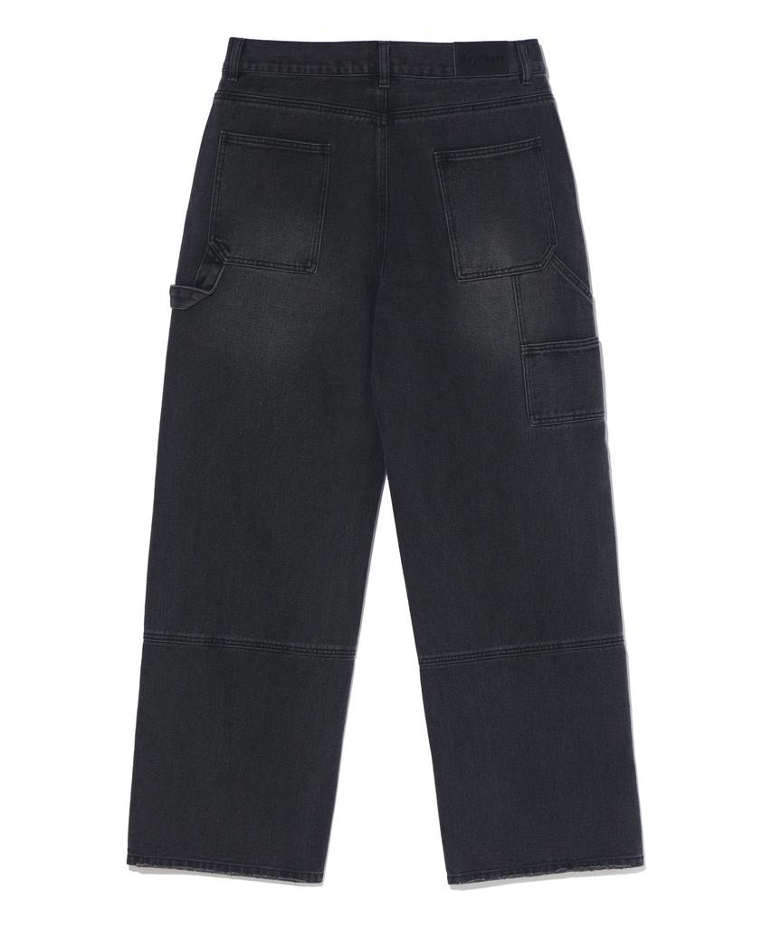 RAYFIKERS Double Knee Carpenter Denim Pants Mq5Du528_Black