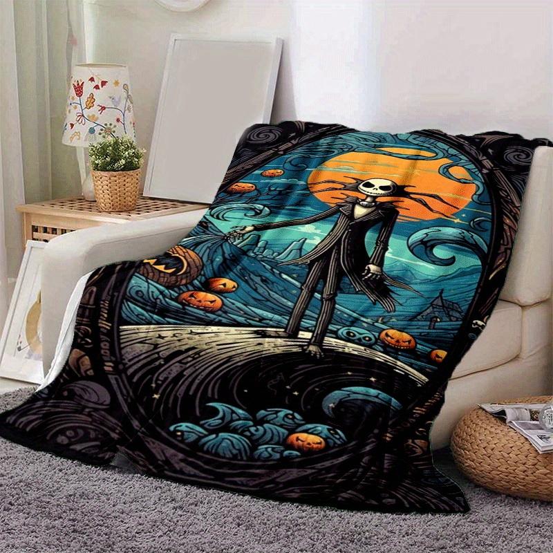 1pc The Nightmare Before Christmas Printing Blanket - Soft, All-Season Throw for Living Room, Bedroom,Personalized Gift with Adorable Cartoon Design