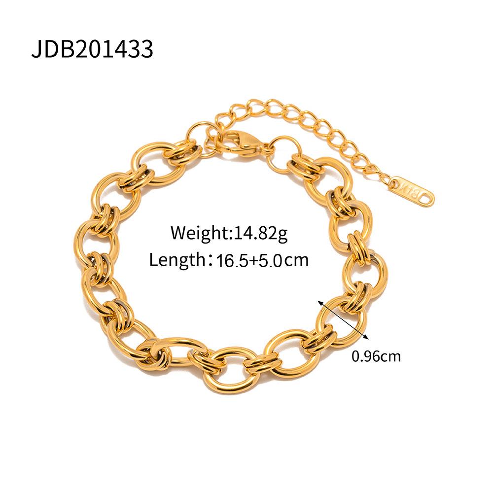 European and American Ins Wind 18K Gold-plated Chain Stainless Steel Bracelet Versatile Titanium Steel Non-fading Bracelet Wholesale