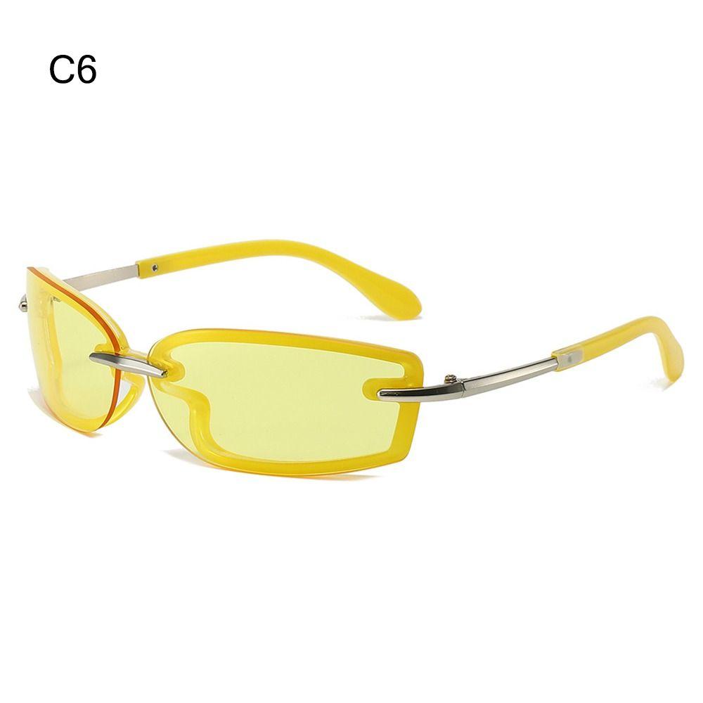 Futuristic Shades Eyewear Square Candy Color Sunglasses Y2K Rimless Dopamine Dressing Eyewear Accessories Women's Sun Glasses