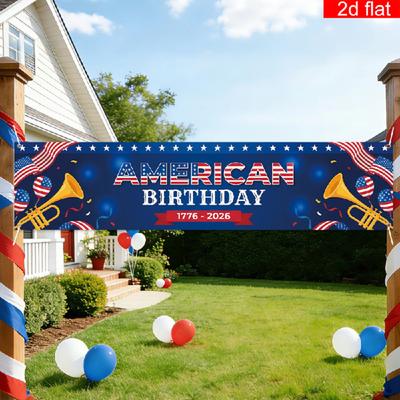 250. Jubiläumsbanner 6,5x1,5 Fuß 250 Jahre Freiheit Amerikanische Patriotische Dekoration 1776-2026 USA Veranda-Schild für 4. Juli Unabhängigkeitstag Party