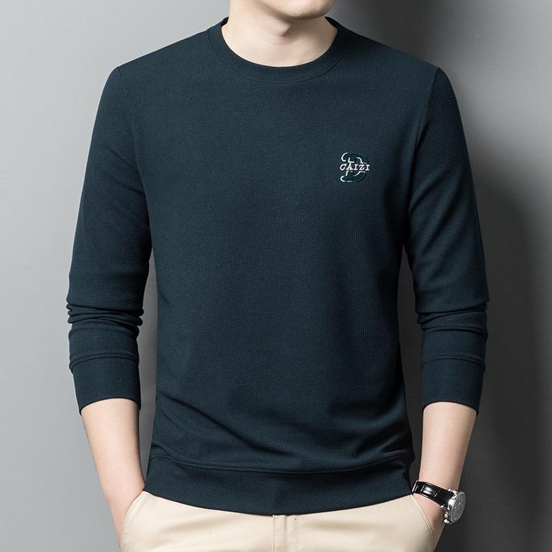 Spring and Autumn New Men's Round Neck T-Shirts for Young and Middle-aged Casual Trendy Sweaters Bottoming Shirts