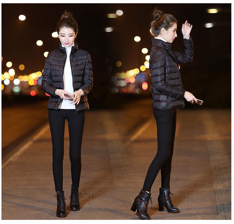2026 Women's Plus Size Korean Style Slim Fit Short Cotton Jacket - Lightweight, Stand Collar, Autumn/Winter Coat