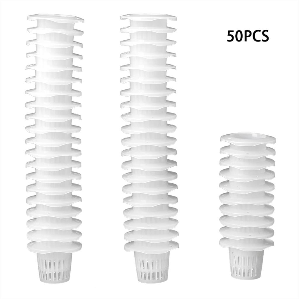 50Pcs PP Hydroponics Net Pot Soilless Cultivation Flower Planting Grow Mesh Basket